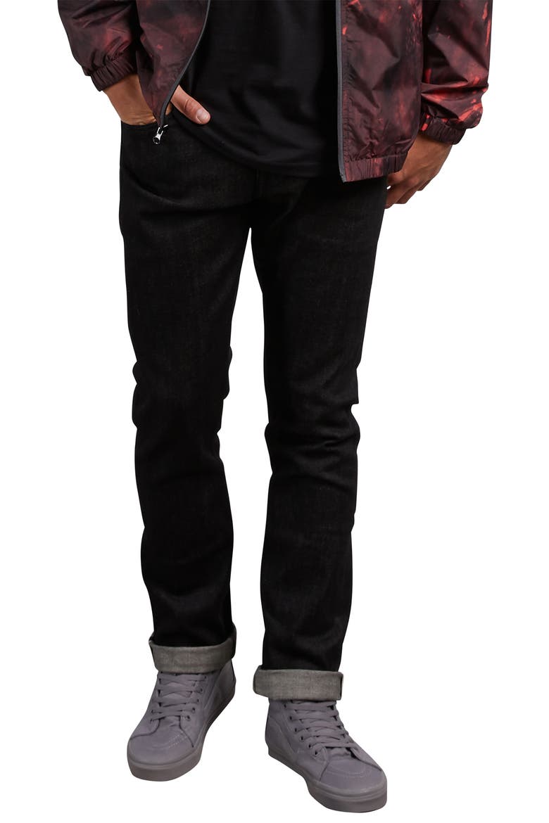 Vorta Slim Fit Jeans, Main, color, BLACK SELVEDGE