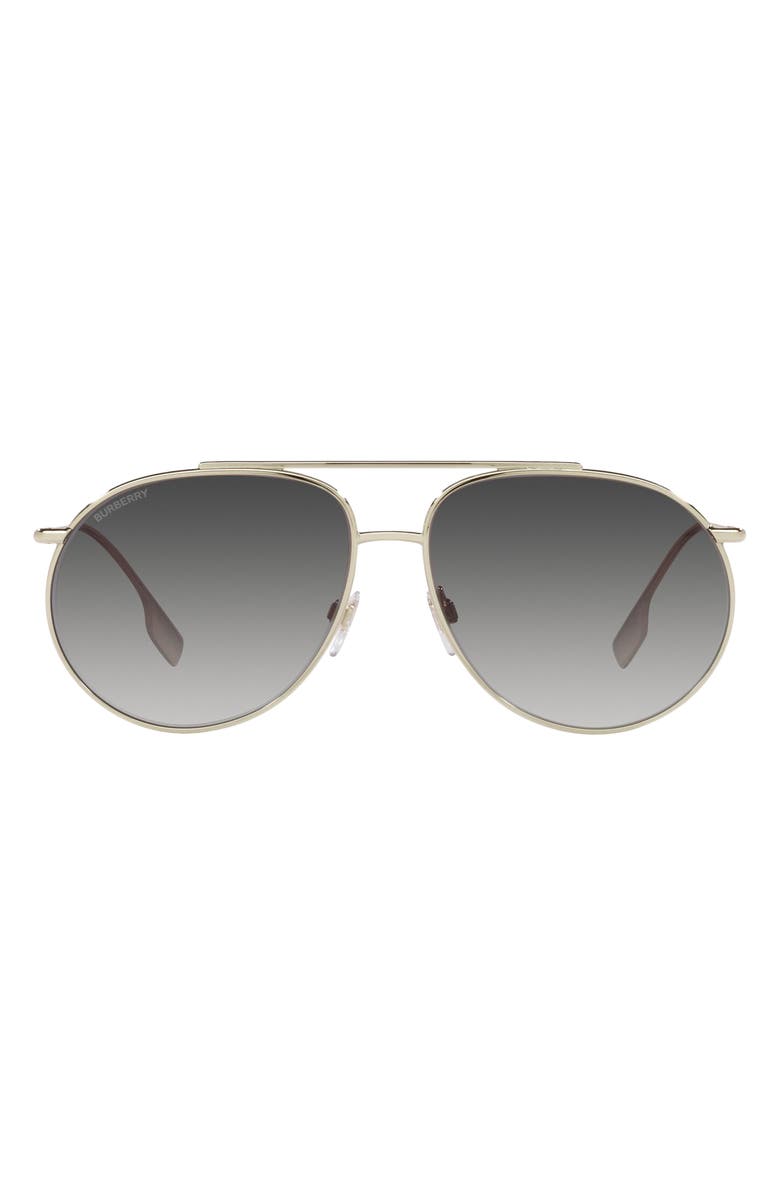 Burberry 61mm Aviator Sunglasses, Main, color, Lt Gold