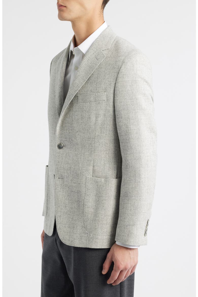 Icon Relaxed Fit Light Grey Glen Check Alpaca Blend Sport Coat, Alternate, color, CREAM/ GREY