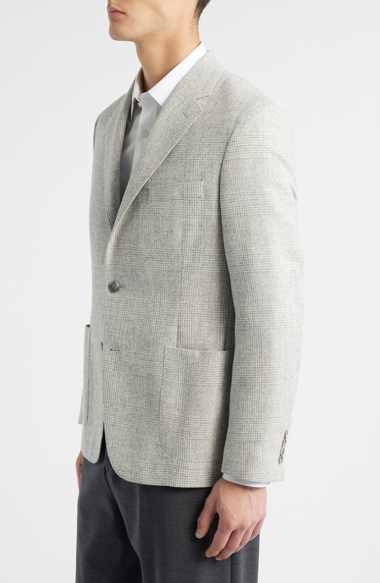 Vince Icon Relaxed Fit Light Grey Glen Check Alpaca Blend Sport Coat, Alternate, color, Cream/ Grey