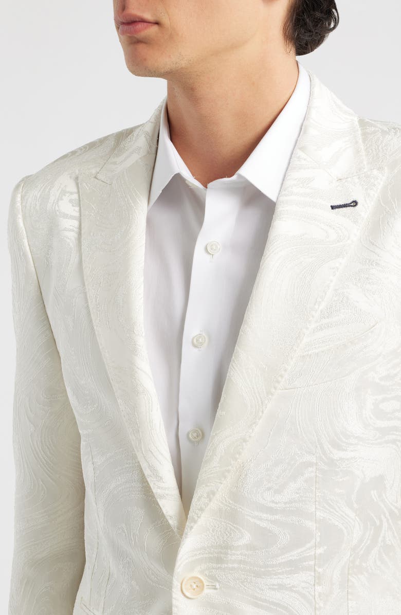 Siragusa Ivory Stretch Jacquard Dinner Jacket, Alternate, color, Beige/ Cream