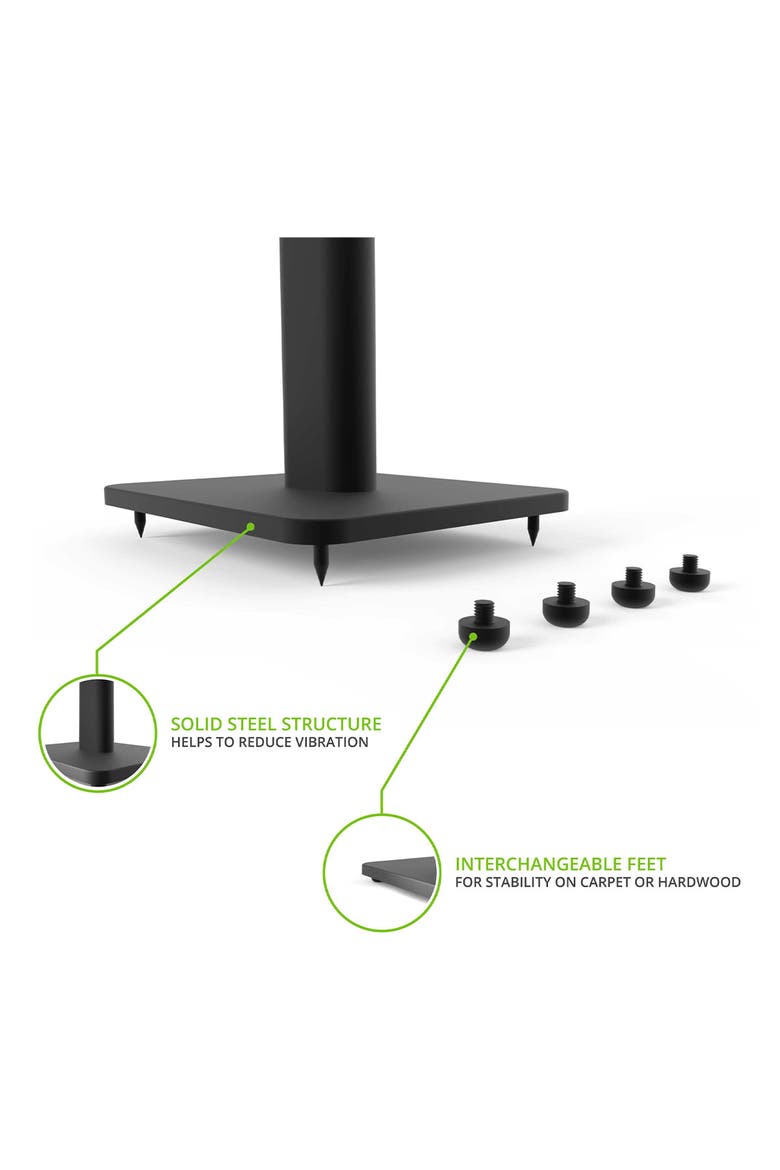SP26PL 26" Bookshelf Speaker Stands with Rotating Top Plates and Cable Management - Pair, Alternate, color, Black
