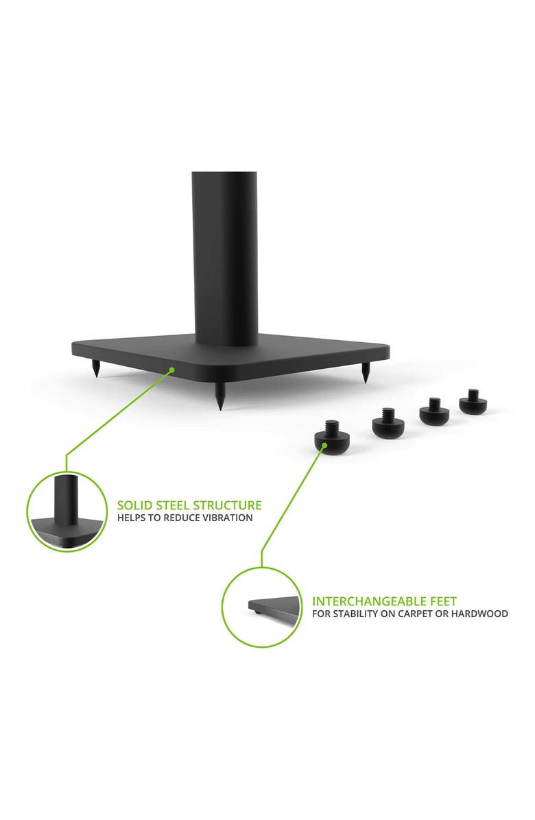 Kanto SP26PL 26" Bookshelf Speaker Stands with Rotating Top Plates and Cable Management - Pair, Alternate, color, Black