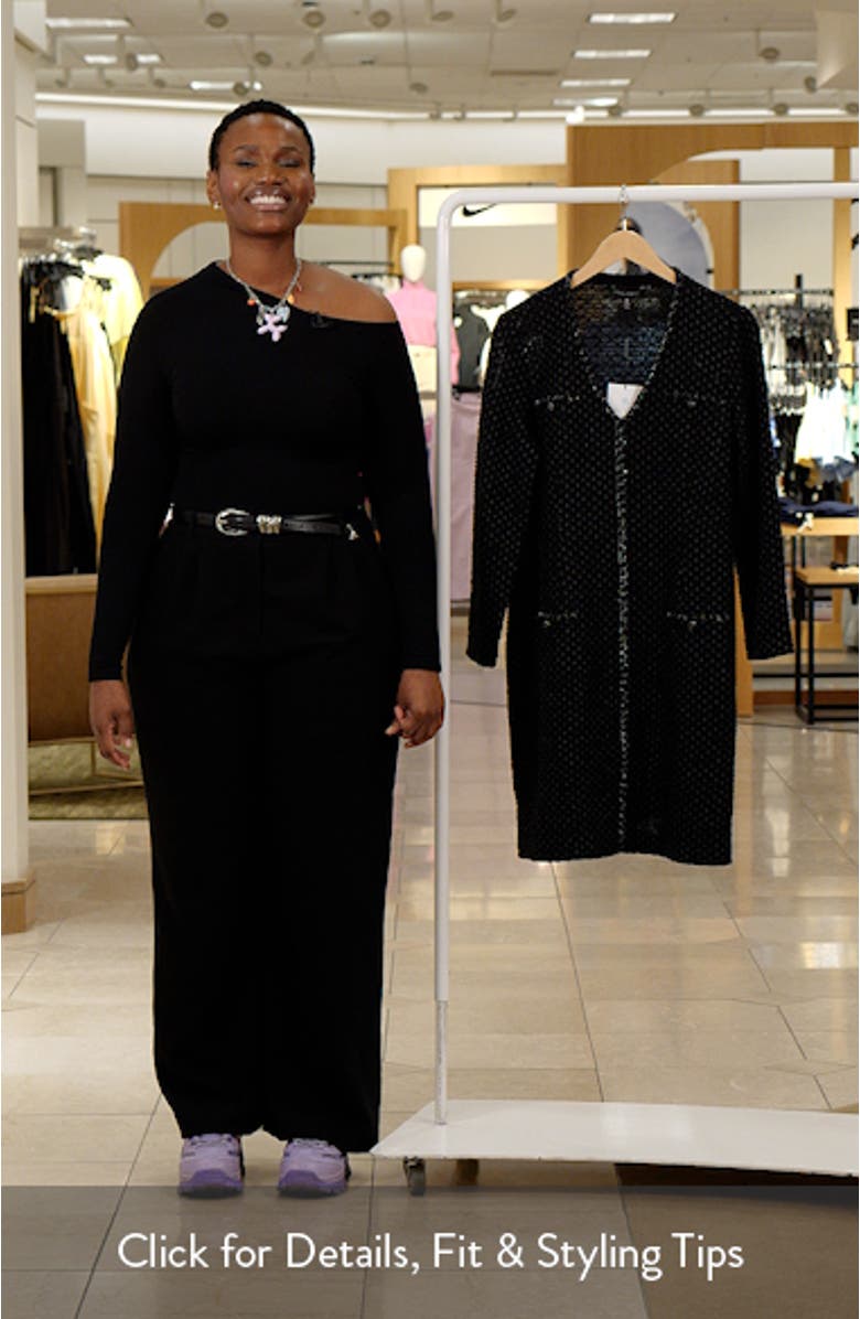 Metallic Braid Detail Long Sleeve Dress, sales video thumbnail