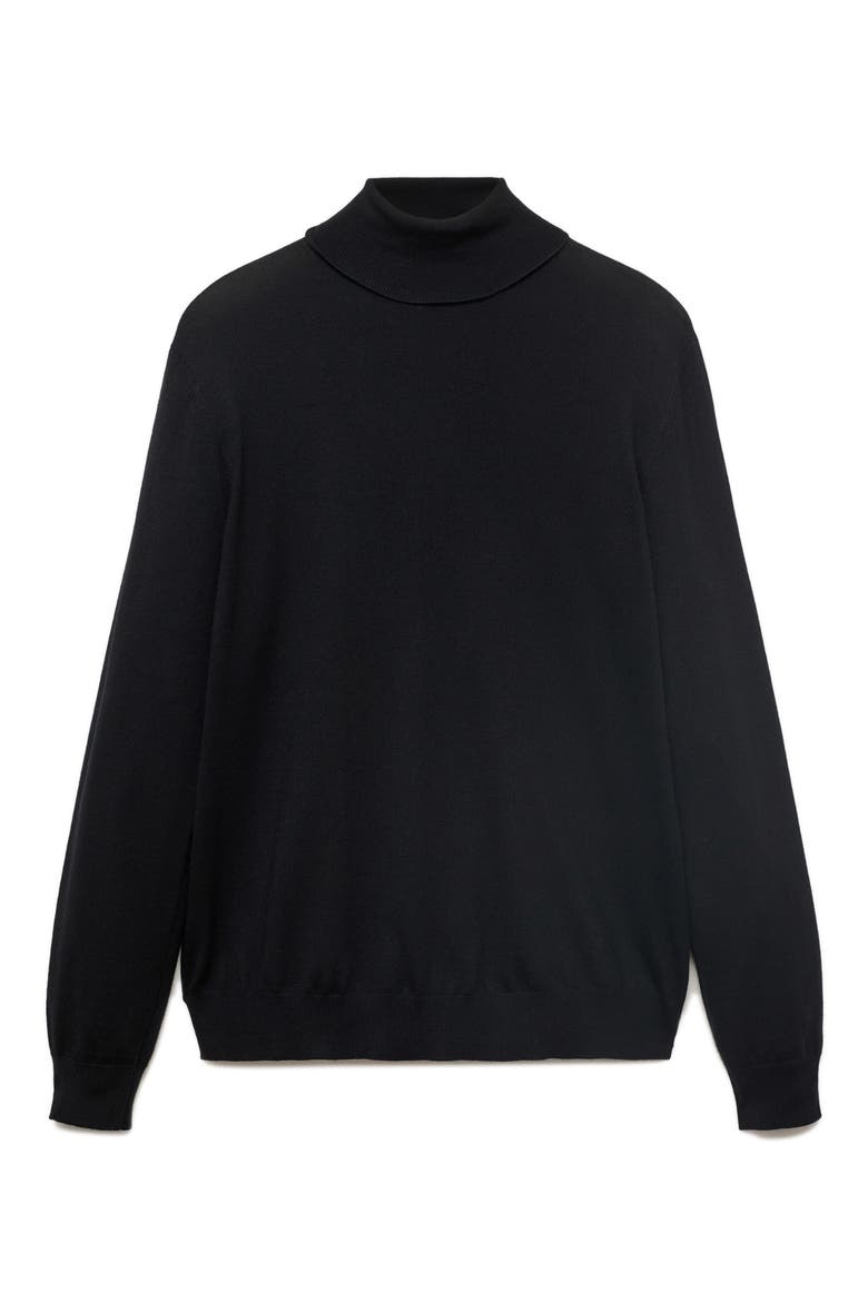 Turtleneck Wool Sweater, Alternate, color, BLACK