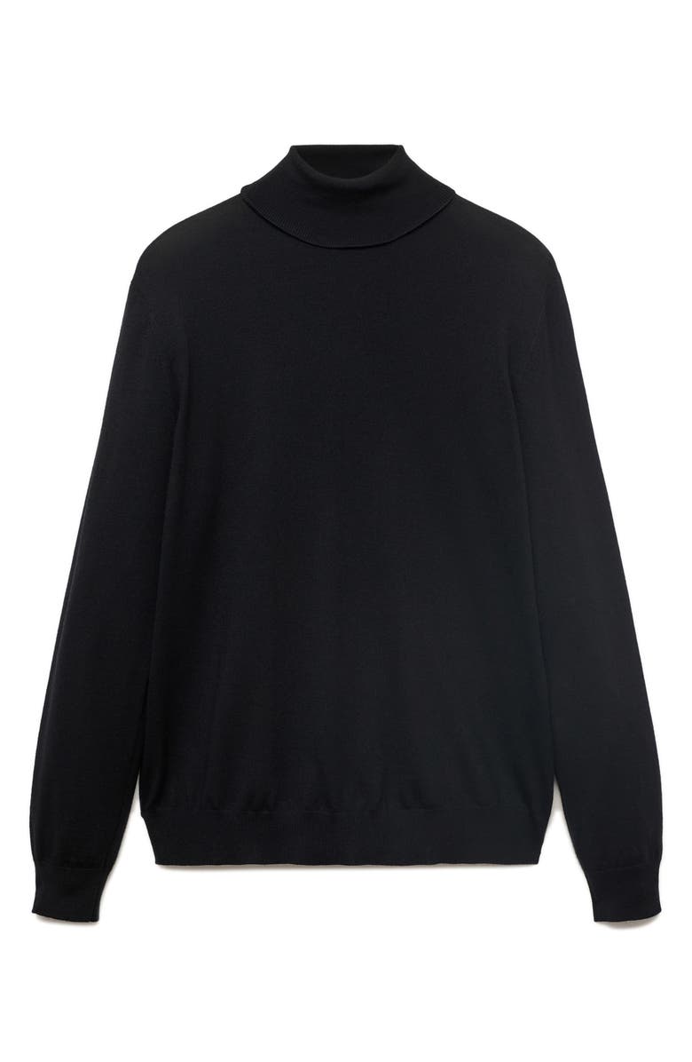 MANGO Turtleneck Wool Sweater, Alternate, color, Black