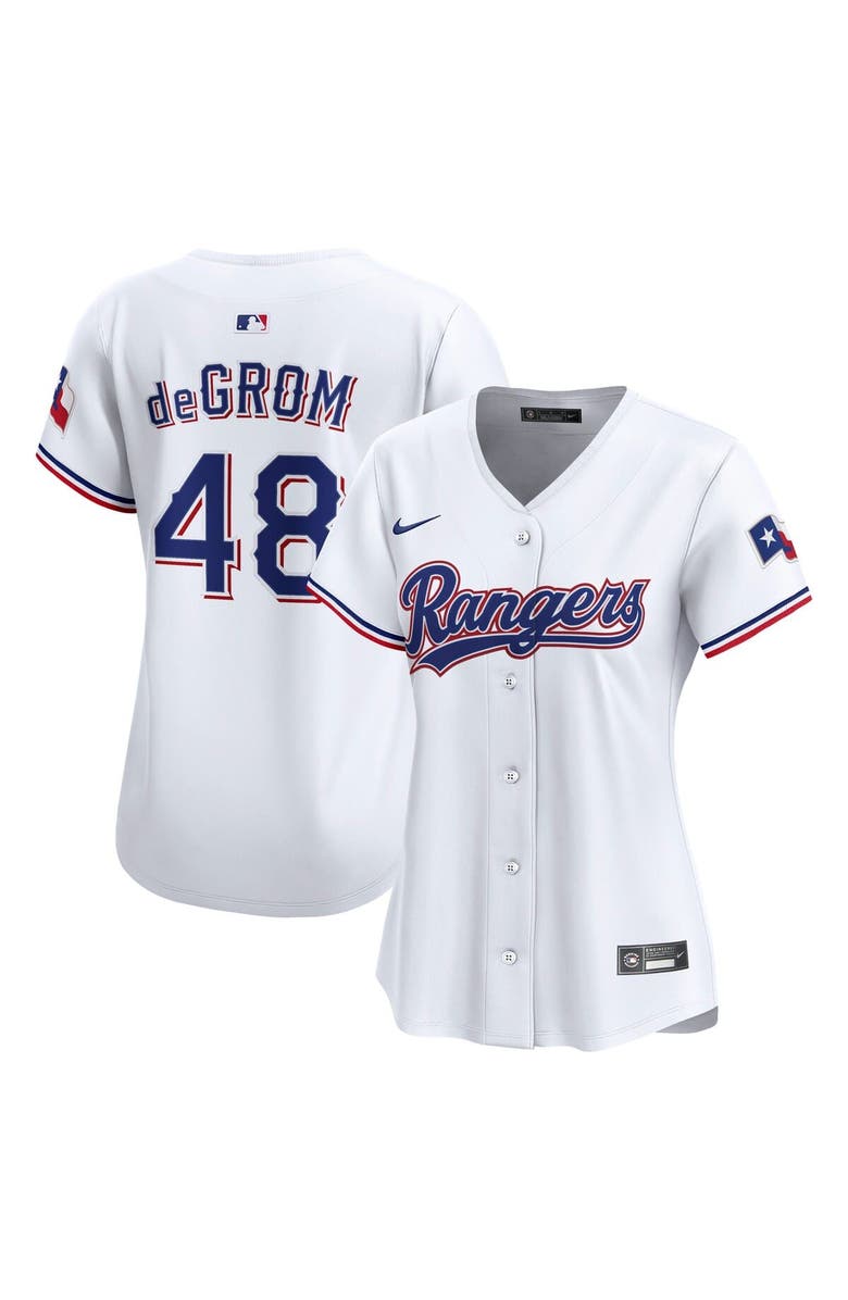 Nike Women's Nike Jacob deGrom White Texas Rangers Home Limited Player Jersey, Alternate, color, White