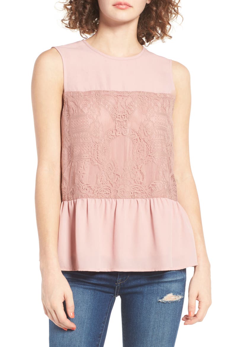 Lace Tank, Main, color, BLUSH