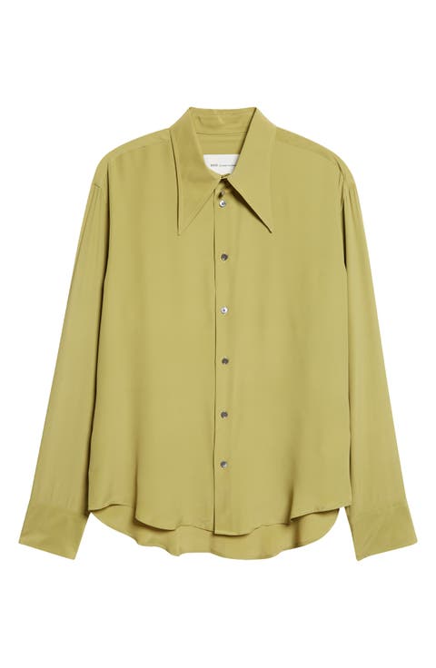 Crêpe de Chine Button-Up Shirt