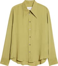 AMI PARIS Crêpe de Chine Button-Up Shirt