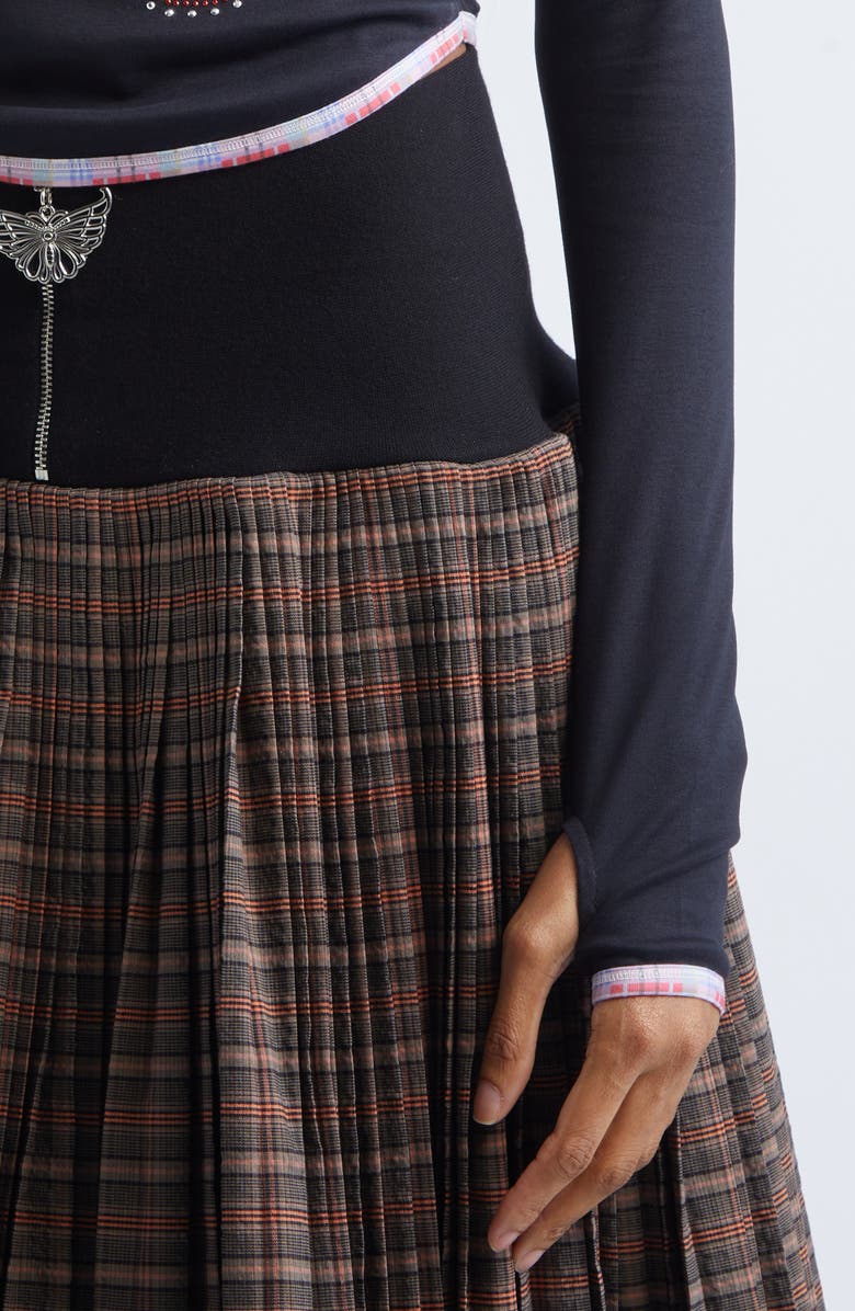 Chopova Lowena Tiny Crystal Fitted Jersey Top, Alternate, color, Black