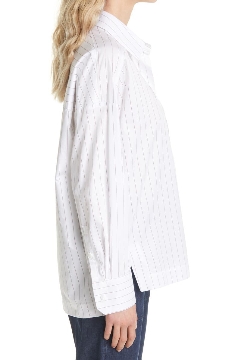 Max Mara Leisure Oversize Pinstripe Button-Up Shirt, Alternate, color, 