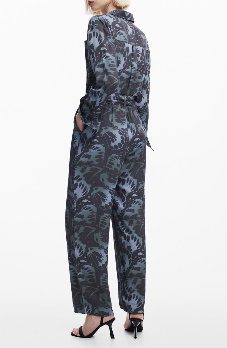 Desigual Sena Tie Waist Long Sleeve Jumpsuit, Alternate, color, 