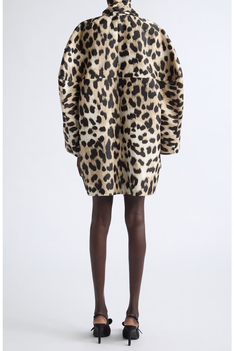 Bow Scarf Short Coat, Alternate, color, BEIGE