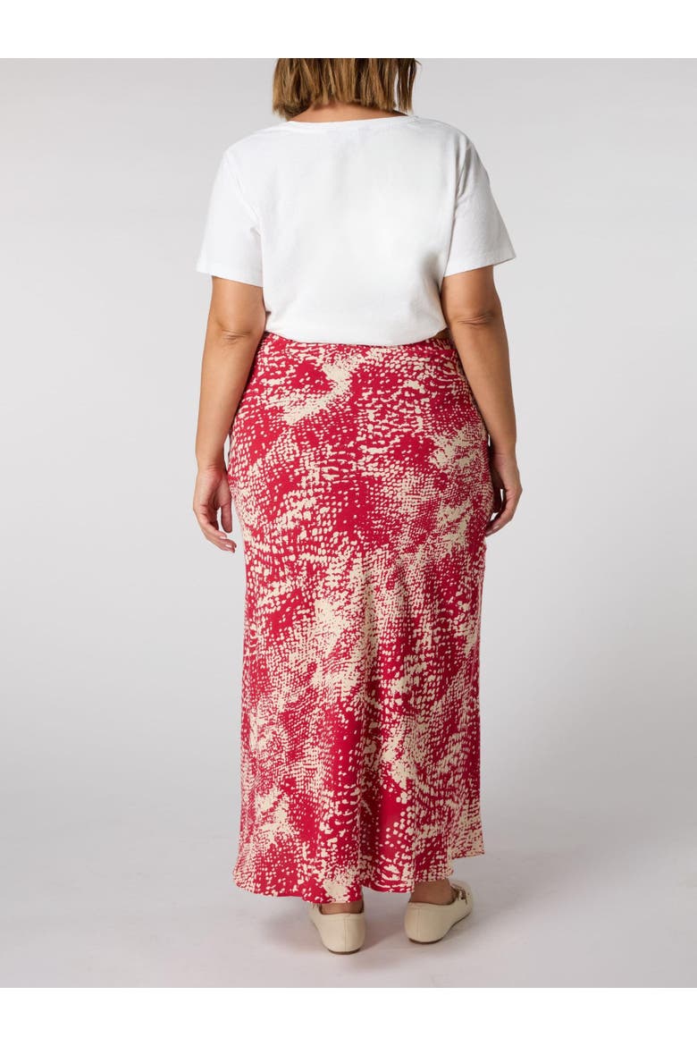 Snake Print Midaxi Skirt, Alternate, color, Red Snake