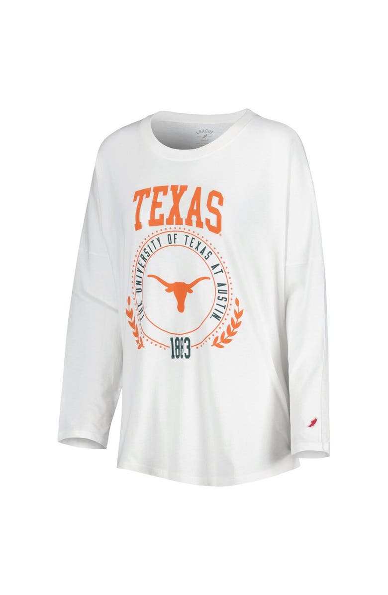 LEAGUE COLLEGIATE WEAR Women's League Collegiate Wear White Texas Longhorns Clothesline Oversized Long Sleeve T-Shirt, Alternate, color, 