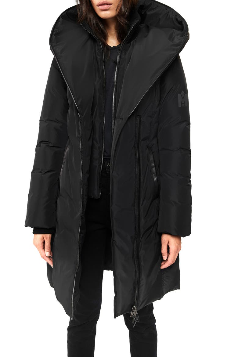 Kay Water Resistant Down Coat, Alternate, color, BLACK