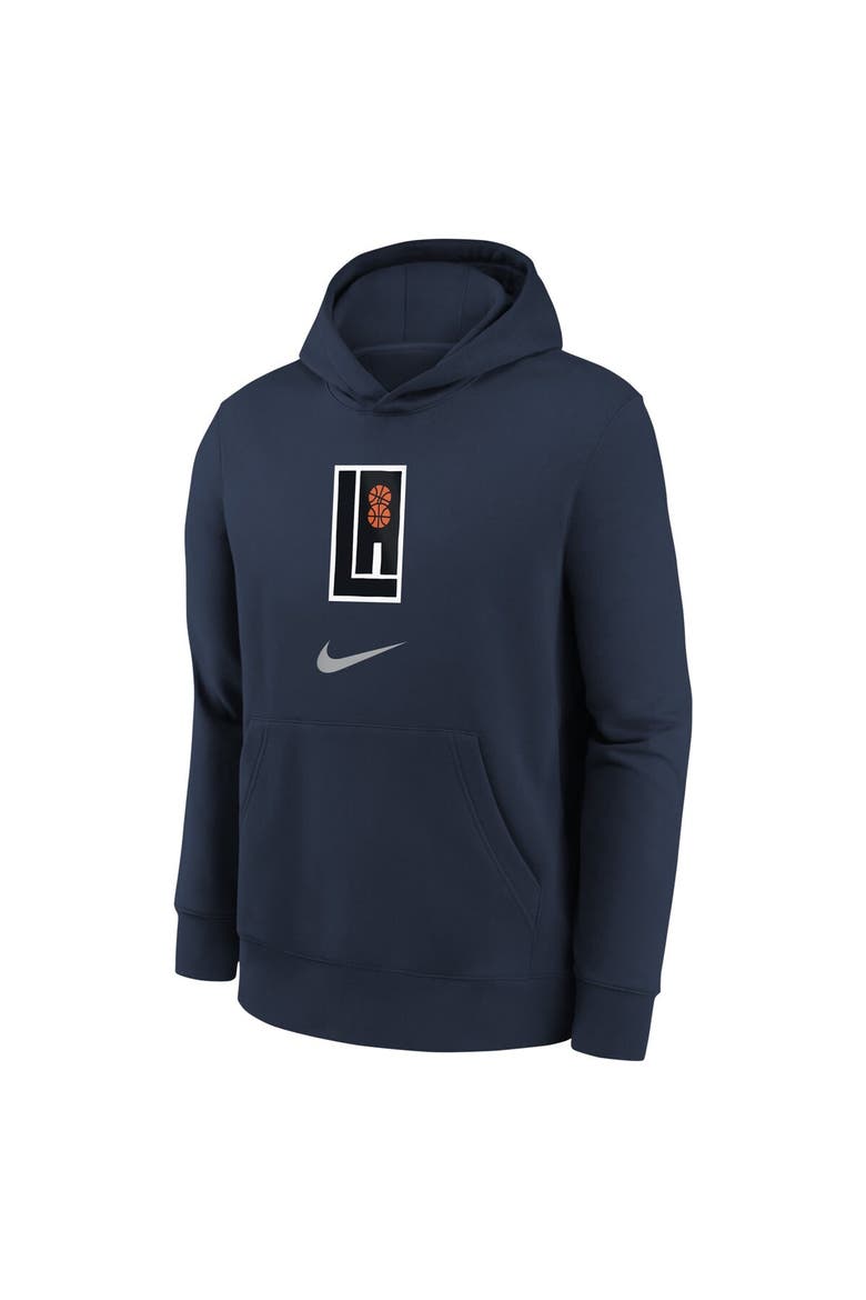 Youth Nike Navy LA Clippers 2023/24 City Edition Essential Pullover Hoodie, Alternate, color, Navy