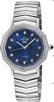 GEVRIL Spello II Mother-of-Pearl & Diamond Bracelet Watch, 36mm