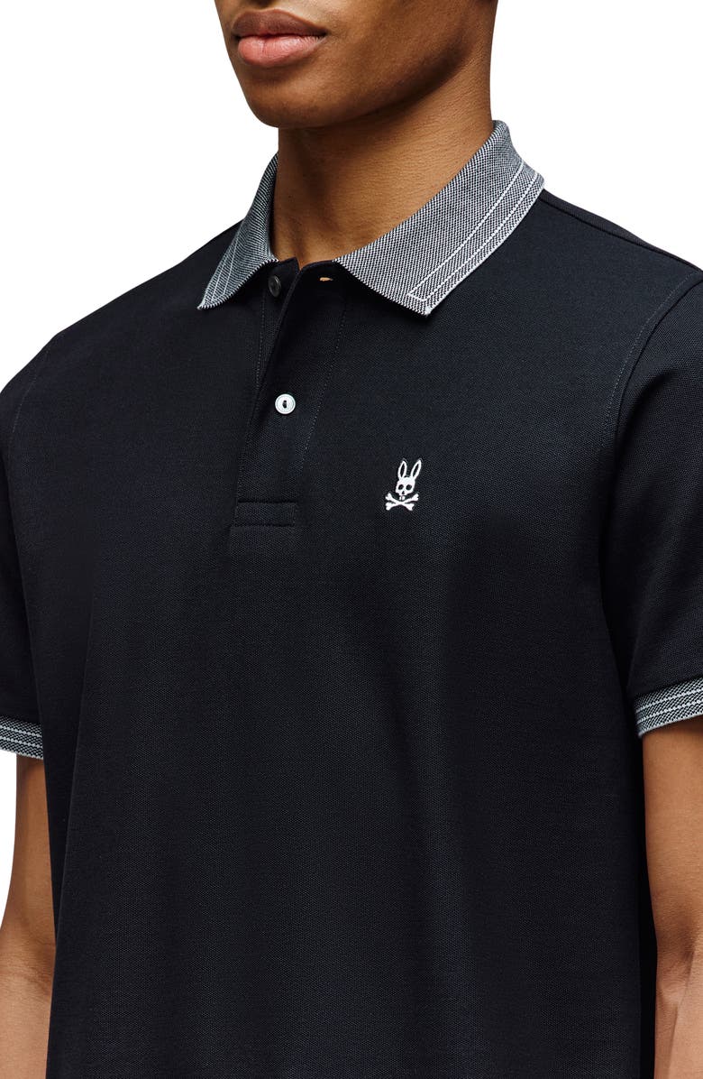 Psycho Bunny Murphy Pima Cotton Piqué Polo, Alternate, color, Black