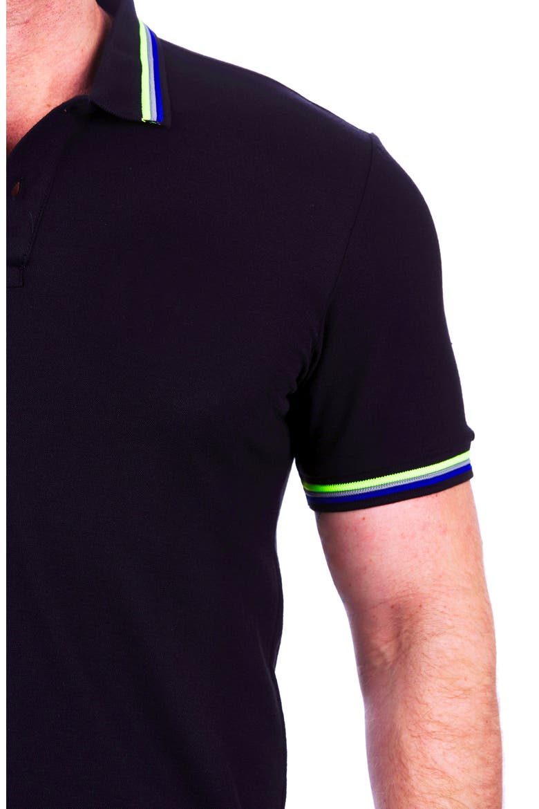 MozartTip Black Piqué Polo, Alternate, color, BLACK