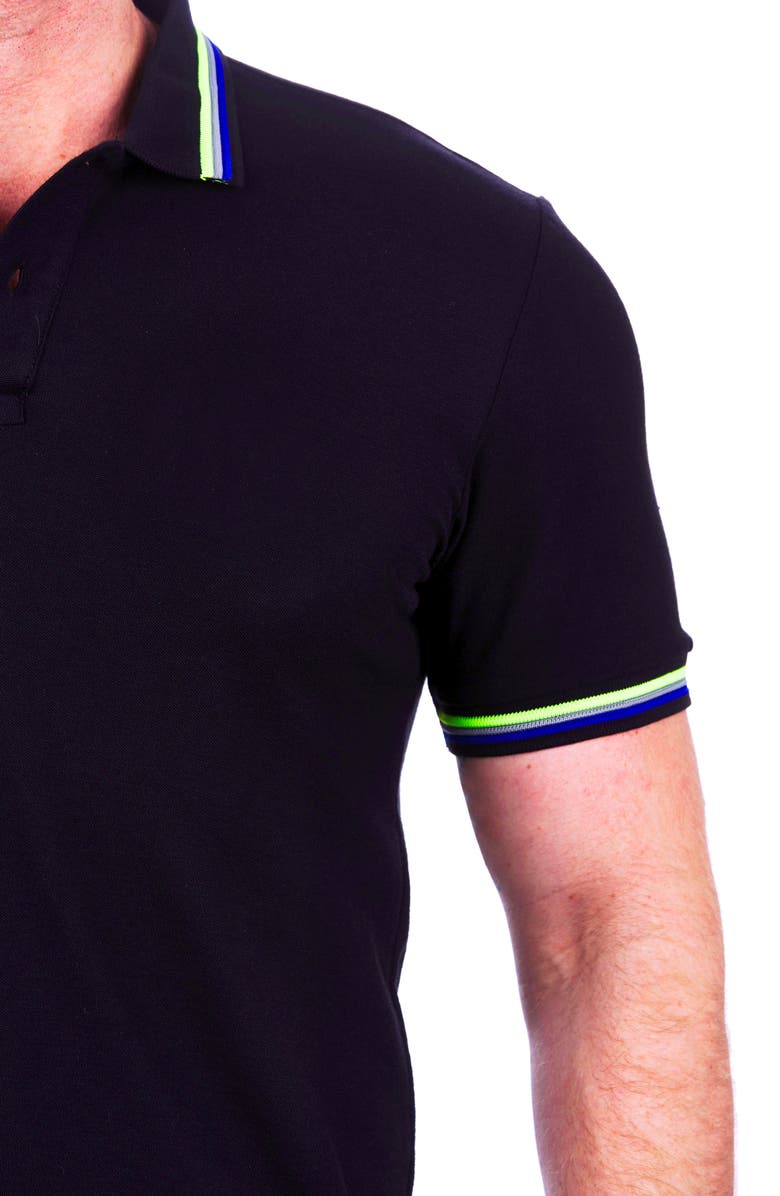 Maceoo MozartTip Black Piqué Polo, Alternate, color, Black