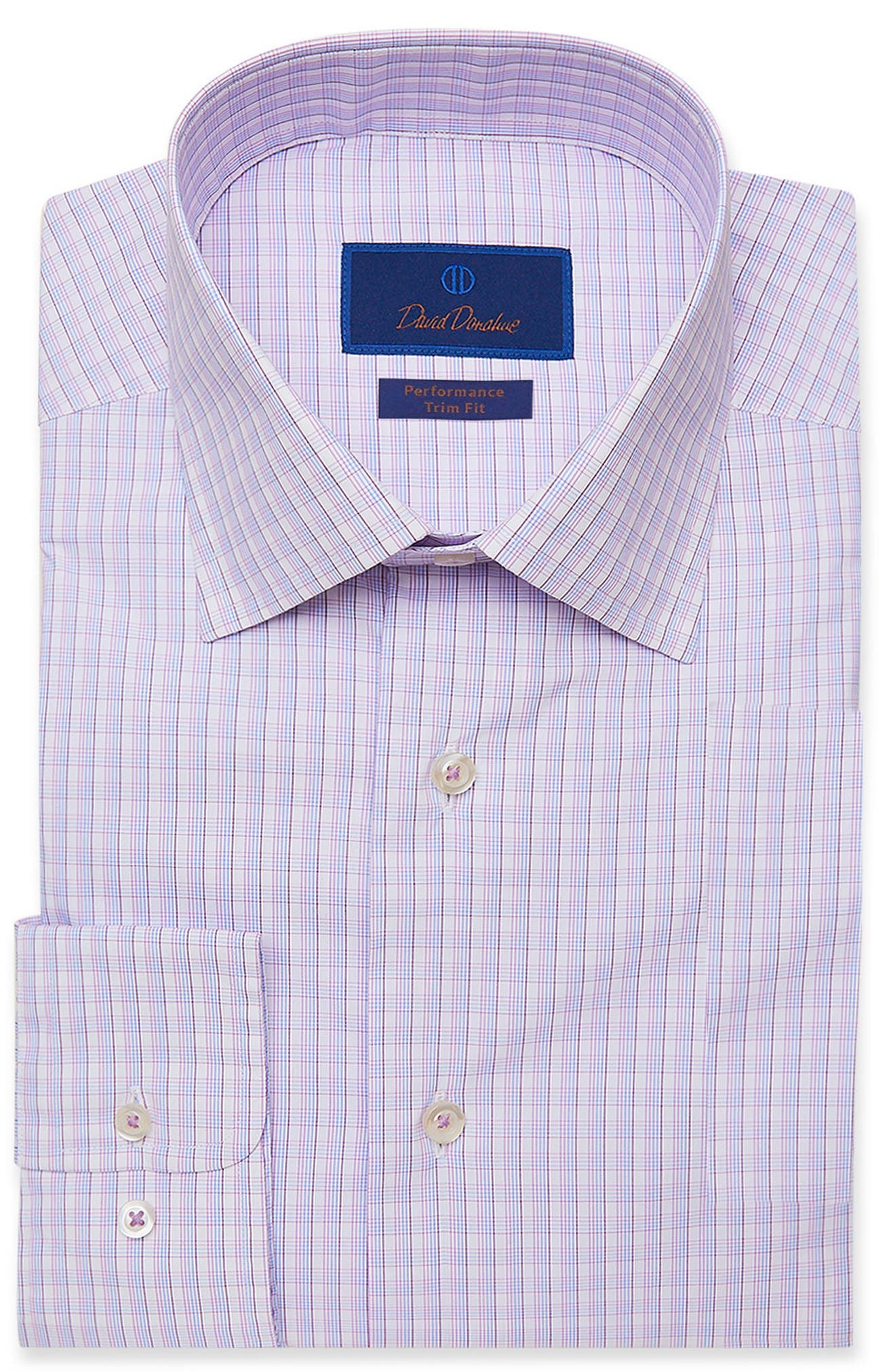 David Donahue Plaid Performance Stretch Dress Shirt (Men) | Nordstromrack
