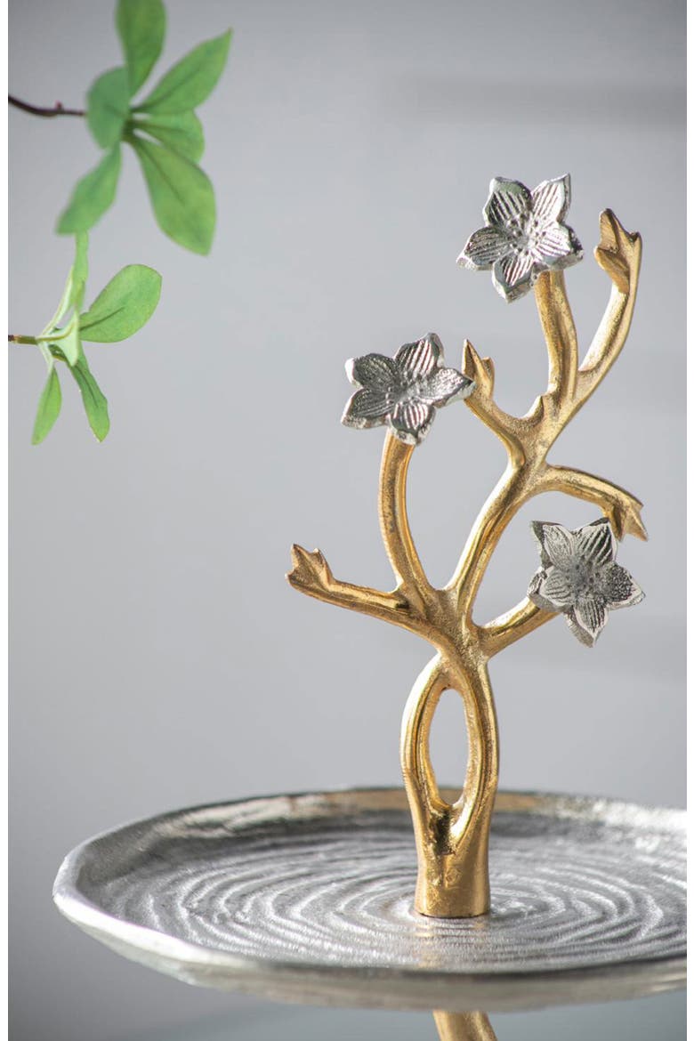 Cherry Blossom Tiered Serving Stand, Alternate, color, GOLD