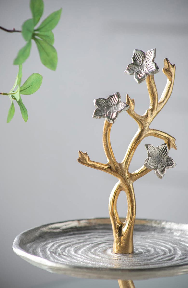 A & B Home Cherry Blossom Tiered Serving Stand, Alternate, color, Gold