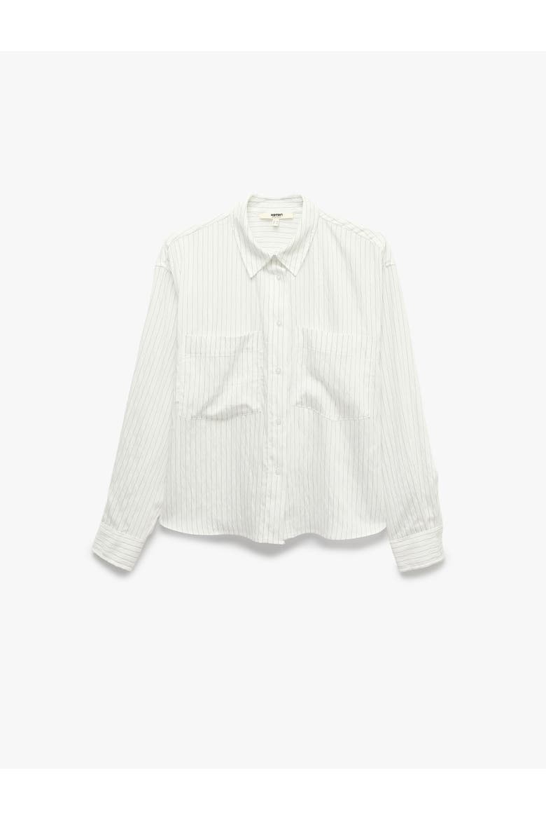 Striped Modal Shirt, Alternate, color, WHITE  STRIPE