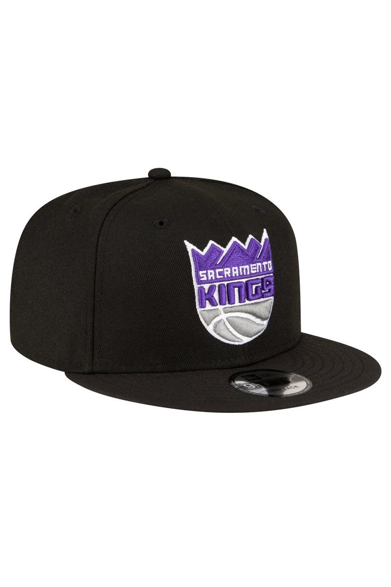 Men's New Era Black Sacramento Kings Official Team Color 9FIFTY Snapback Hat, Alternate, color, Black