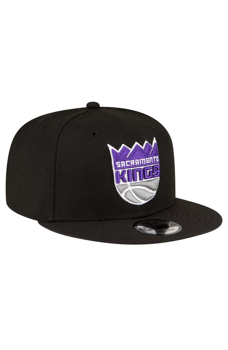 New Era Men's New Era Black Sacramento Kings Official Team Color 9FIFTY Snapback Hat, Alternate, color, 