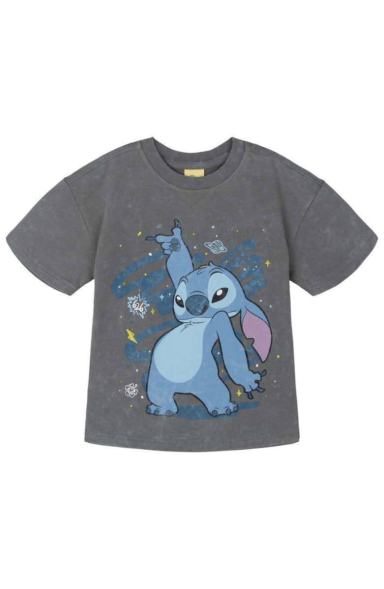 Disney Lilo & Stitch Boys' French Terry Graphic T-Shirt and Shorts Set, Alternate, color, Cool Grey Optic Wash