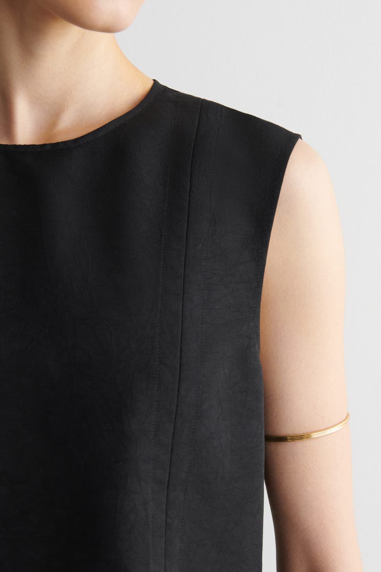 Pleated Peplum Top, Alternate, color, BLACK