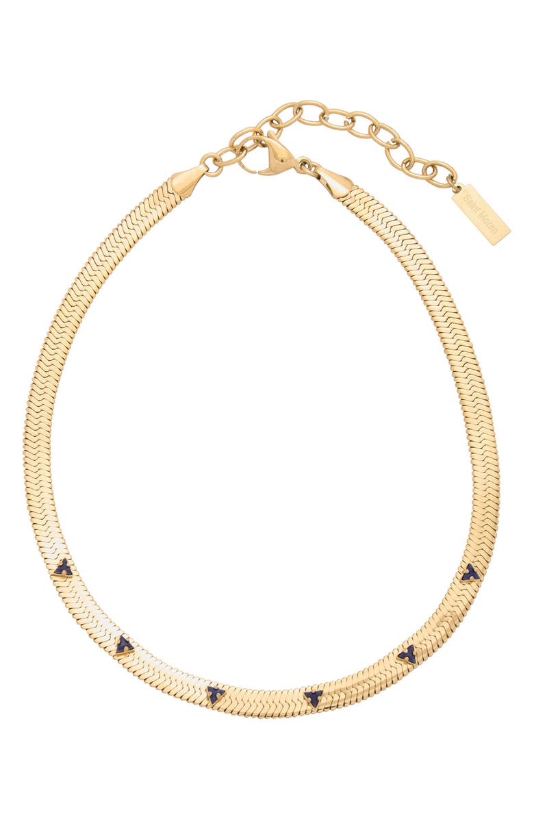 st. Moran Gemstone Snake Chain Necklace, Main, color, Sapphire