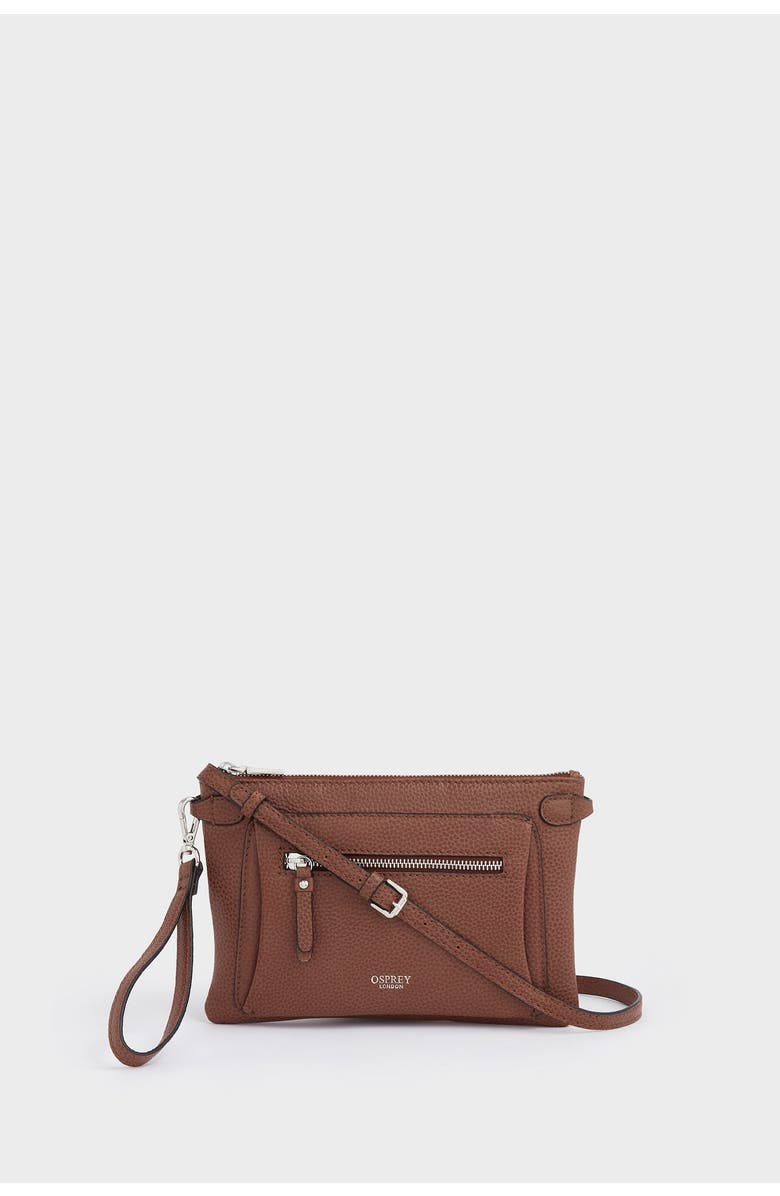 Osprey London The Ruby Leather Crossbody Bag, Main, color, Tan