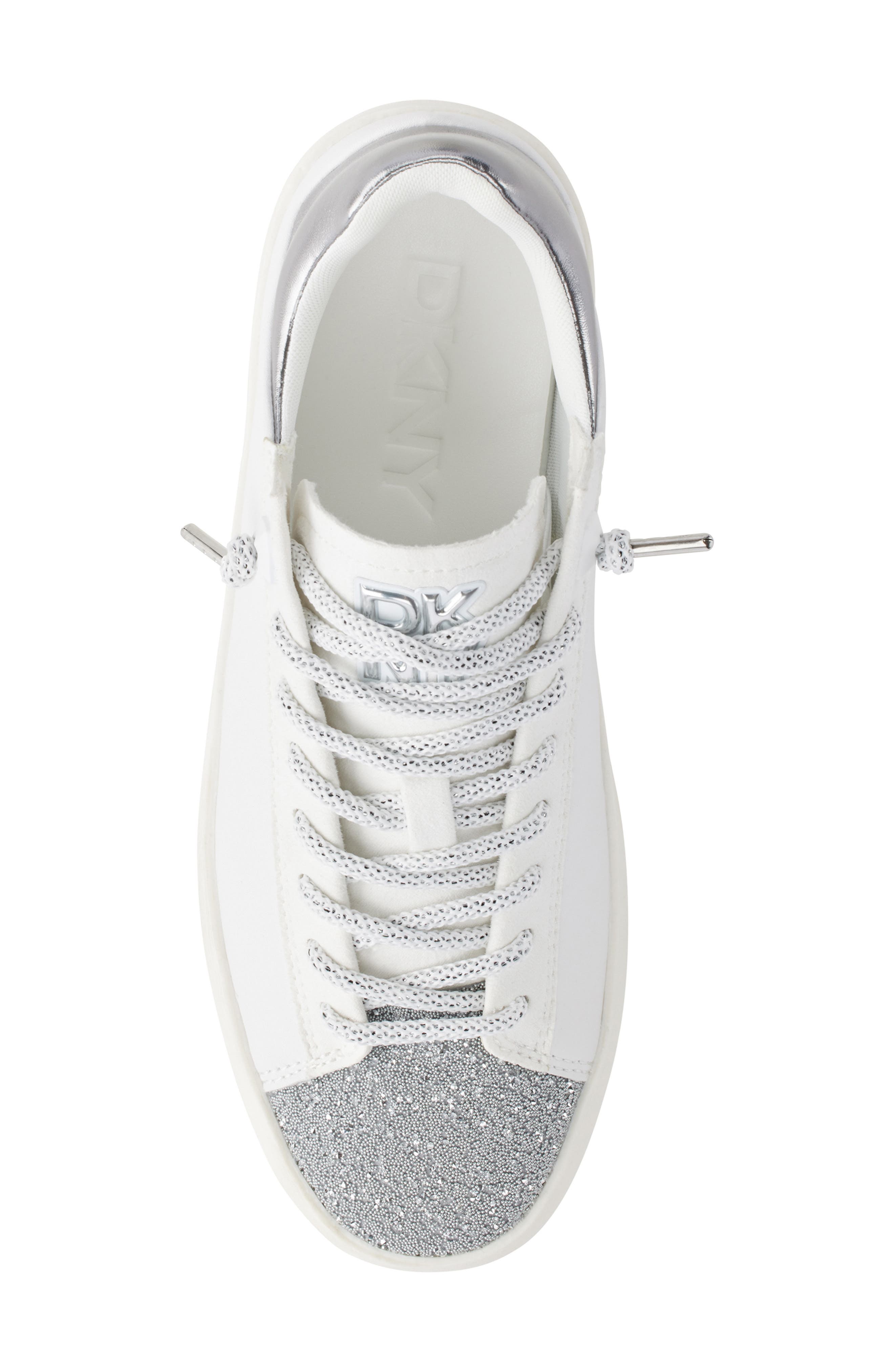 DKNY Ginali Metallic Sneaker, Alternate, color, White