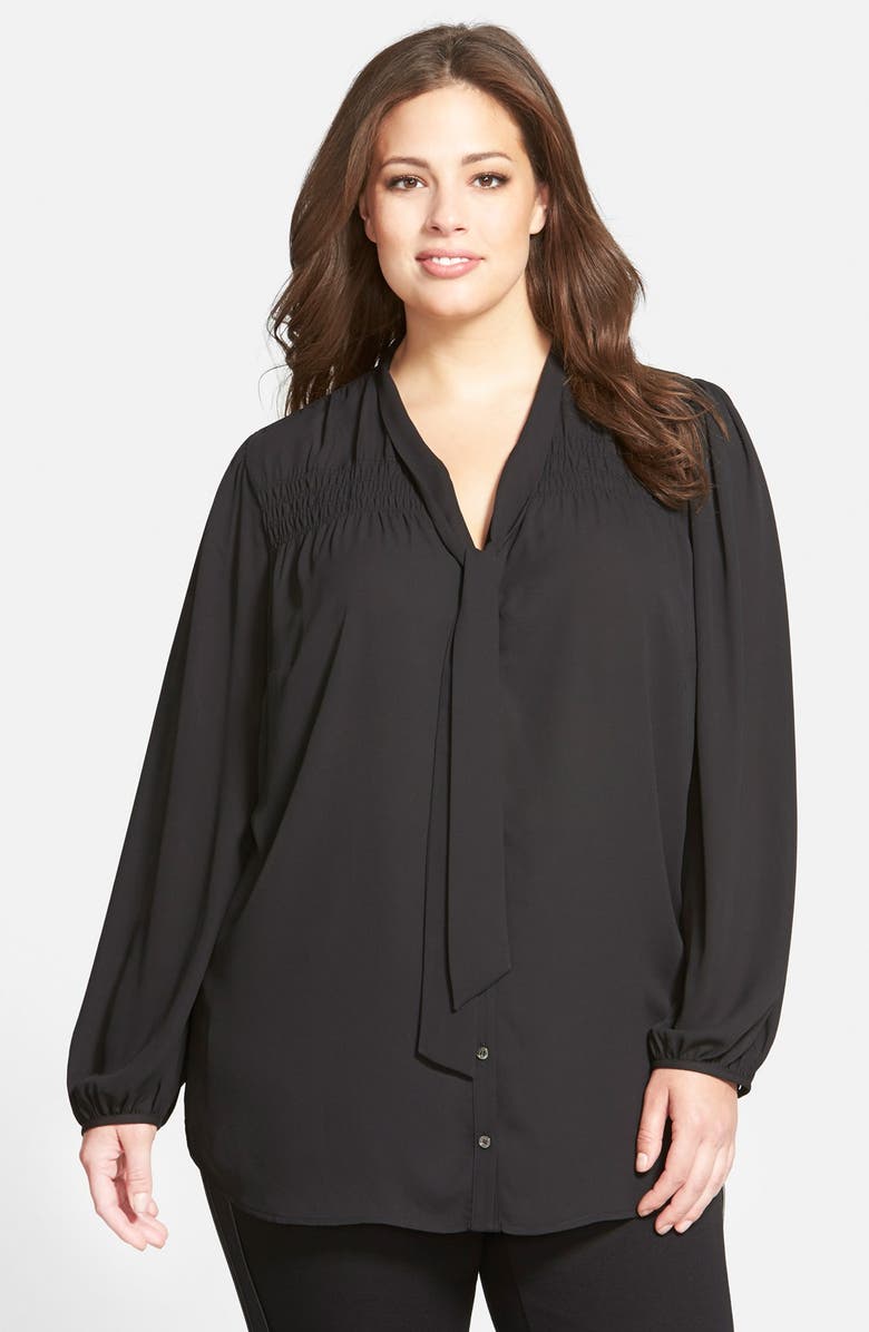 Ro & De Tie Neck Blouse, Main, color, 