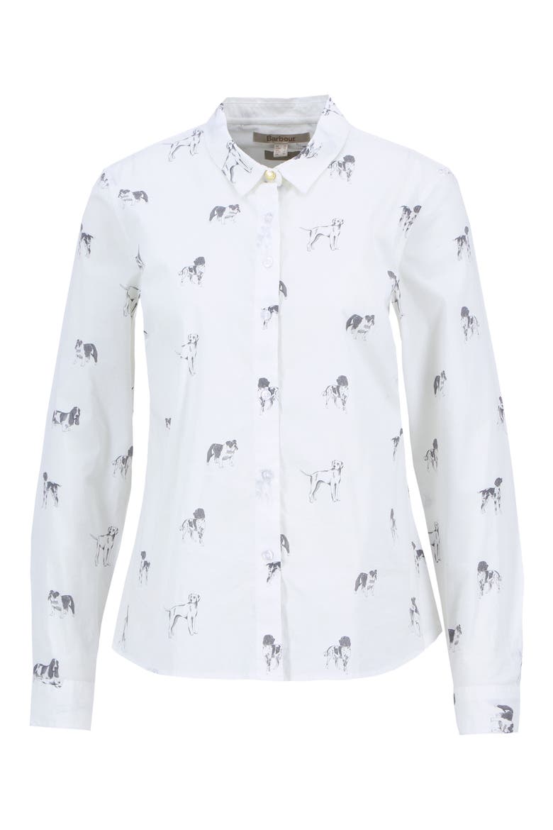 Brambles Dog Print Cotton Button-Up Shirt, Alternate, color, DOG PRINT