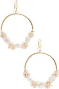 Freya Rose Seed and Baroque Pearl Large Hoops