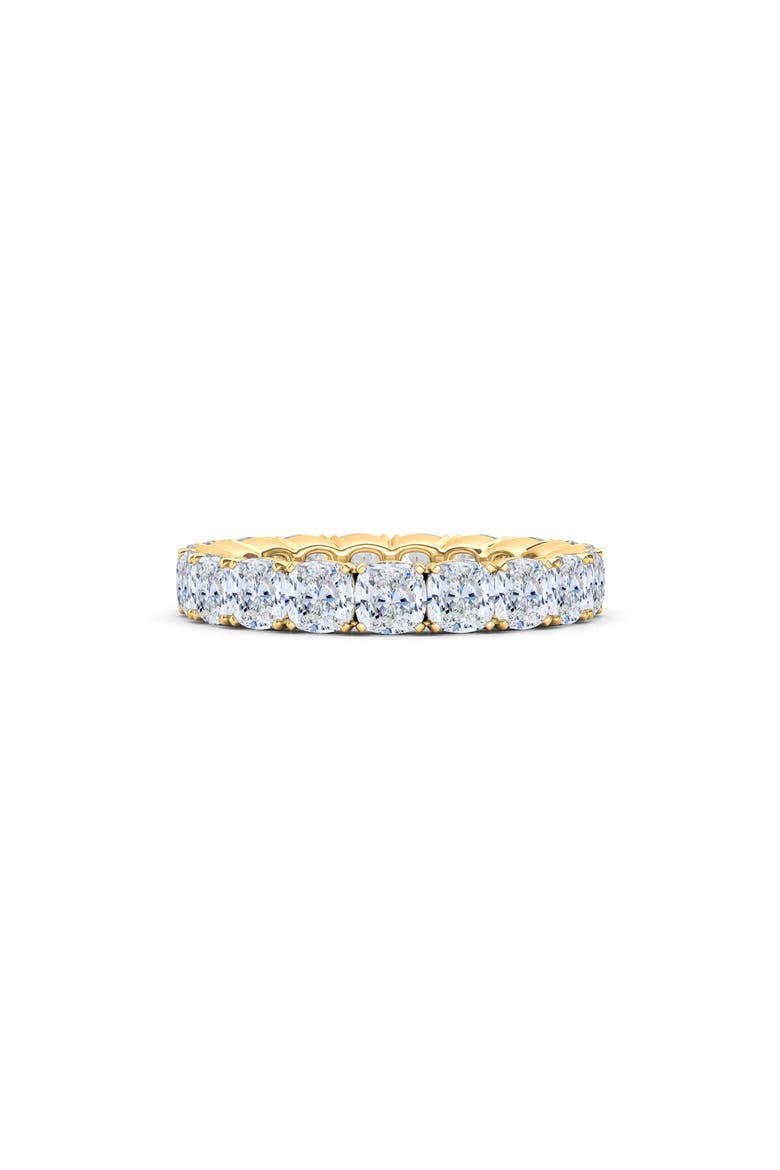 Cushion Cut Lab Created Diamond Eternity Ring, Alternate, color, YELLOW GOLD