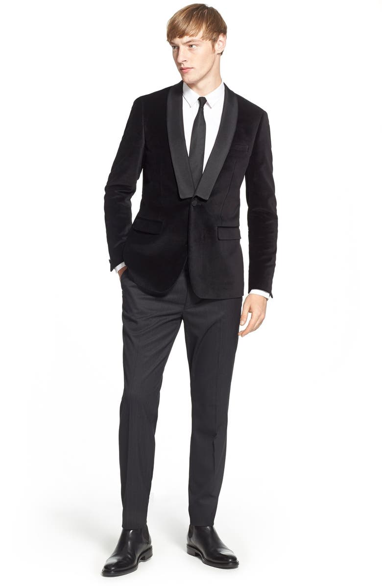 Topman Slim Fit Textured Cotton Dress Shirt, Alternate, color,