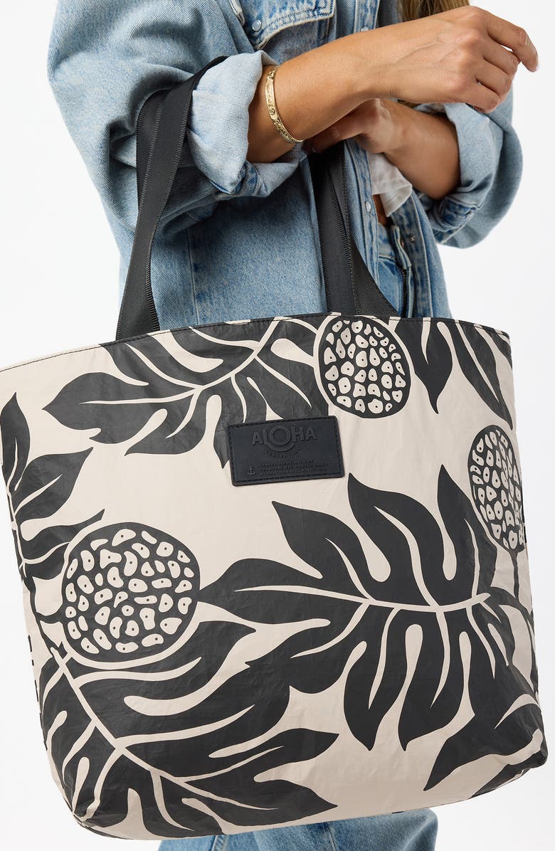 Aloha Collection Day Tripper Holomua Water Resistant Tyvek<sup>®</sup> Tote, Alternate, color, Black/ Sandstone