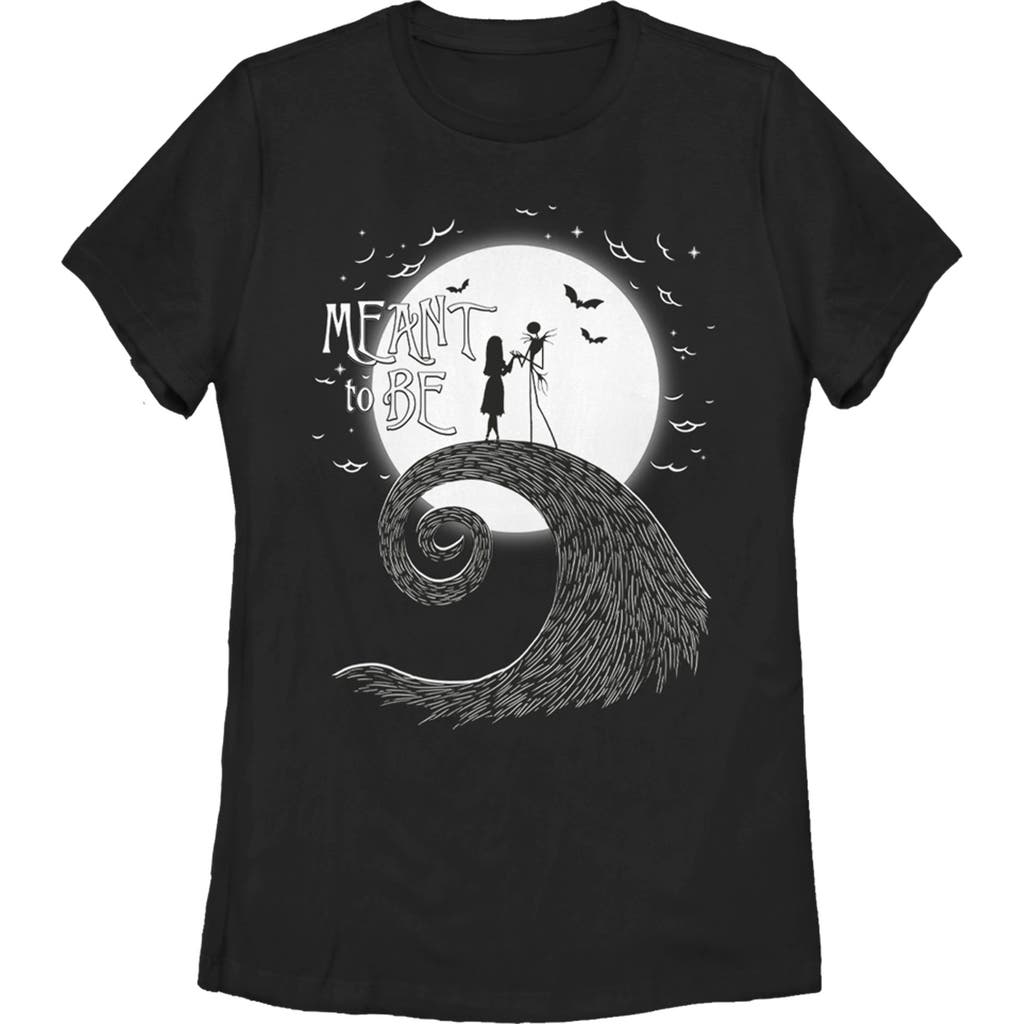 The Nightmare Before Christmas Halloween Jack Skellington Sally Meant To Be Graphic T-shirt In Black