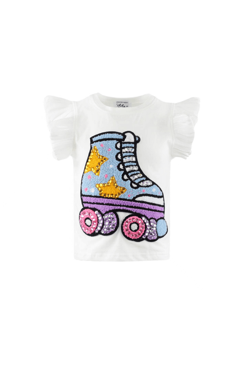 Roller Ruffle T-shirt, Main, color, White