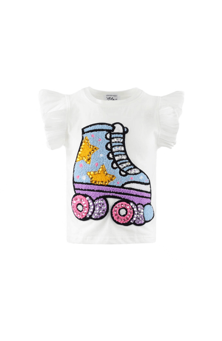 Lola + The Boys Roller Ruffle T-shirt, Main, color, White