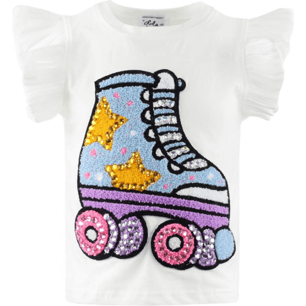 Lola + The Boys Roller Ruffle T-shirt In White