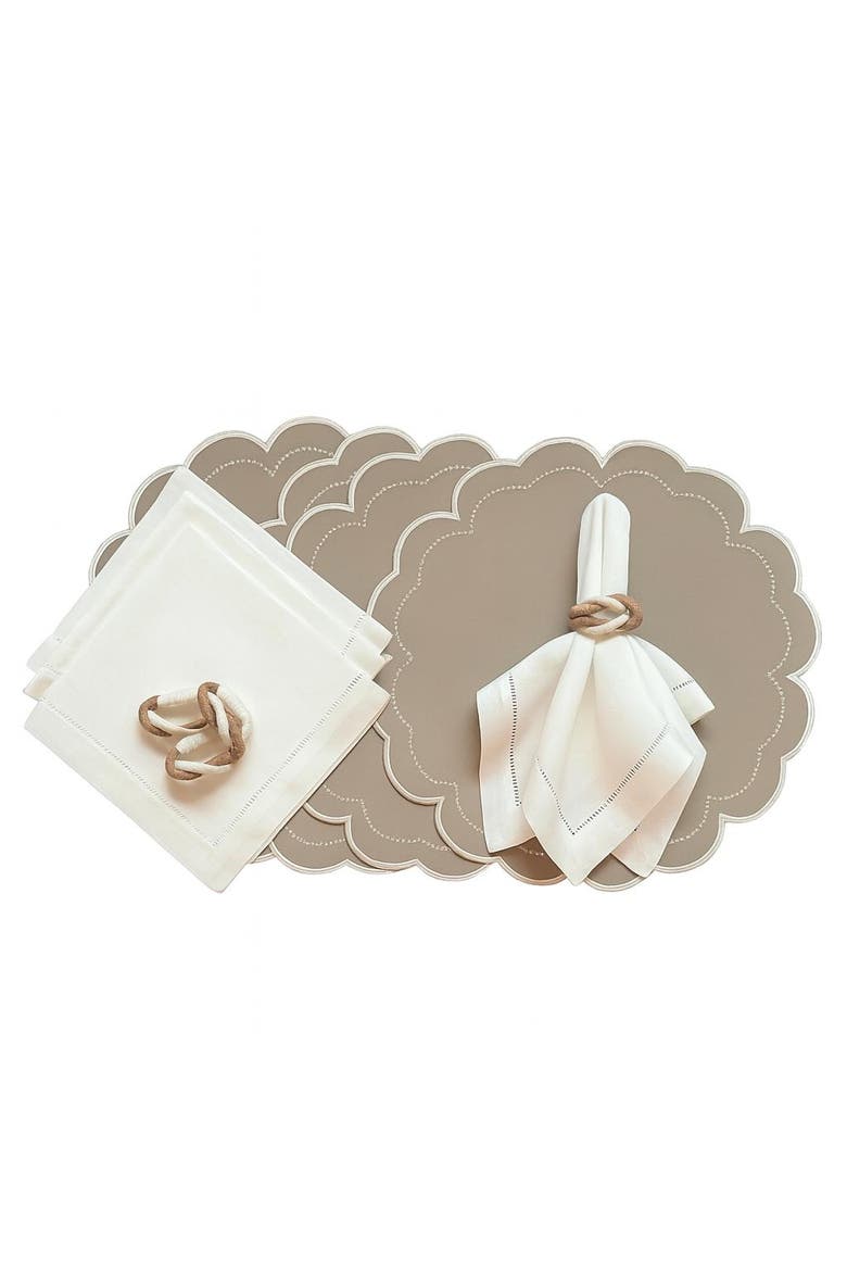 Double Braided Napkin Ring, Alternate, color, Brown