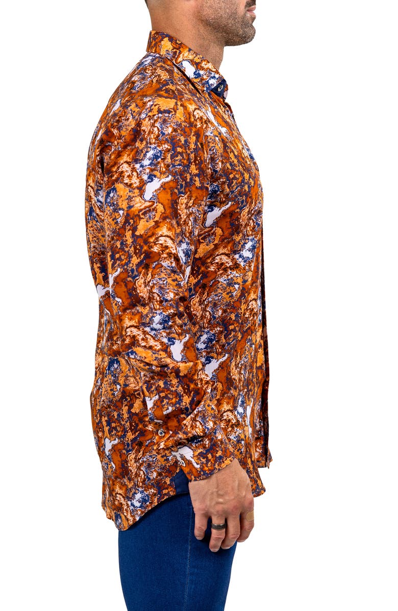 Maceoo Fibonacci Marthyr 0272 Contemporary Fit Button-Up Shirt, Alternate, color, Brown