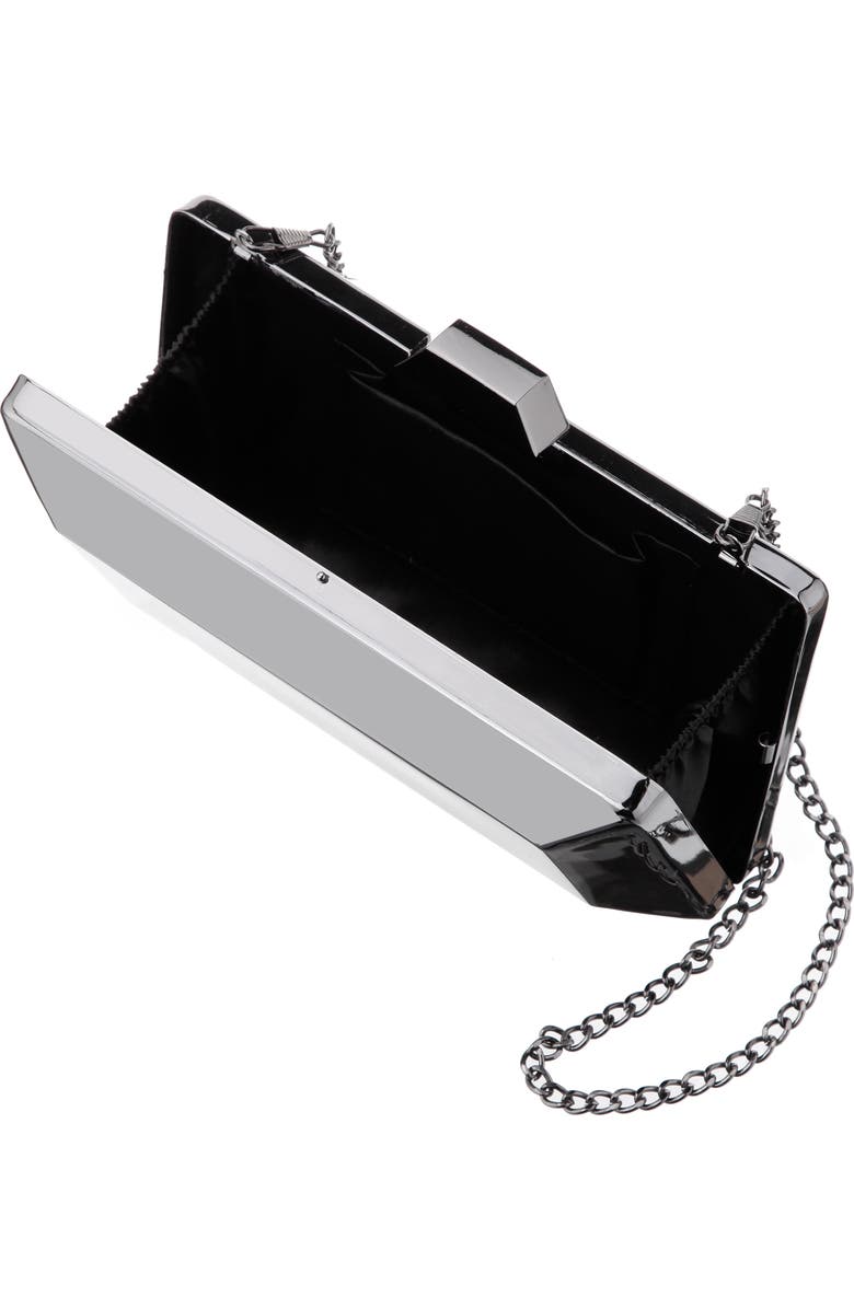 Nina Glint Frame Clutch, Alternate, color, Gunmetal